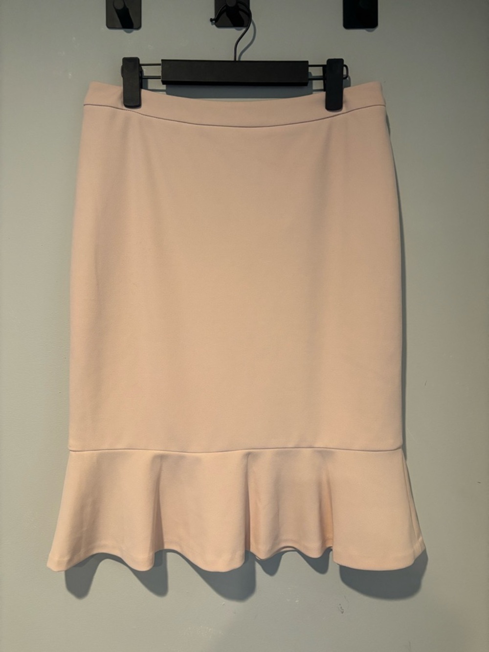 Calvin Klein Blush Pink Flounce-Hem Pencil Skirt